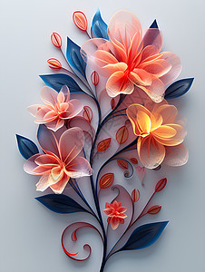 剪纸的花朵背景图片