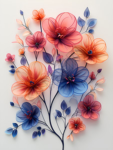 剪纸的花卉背景图片