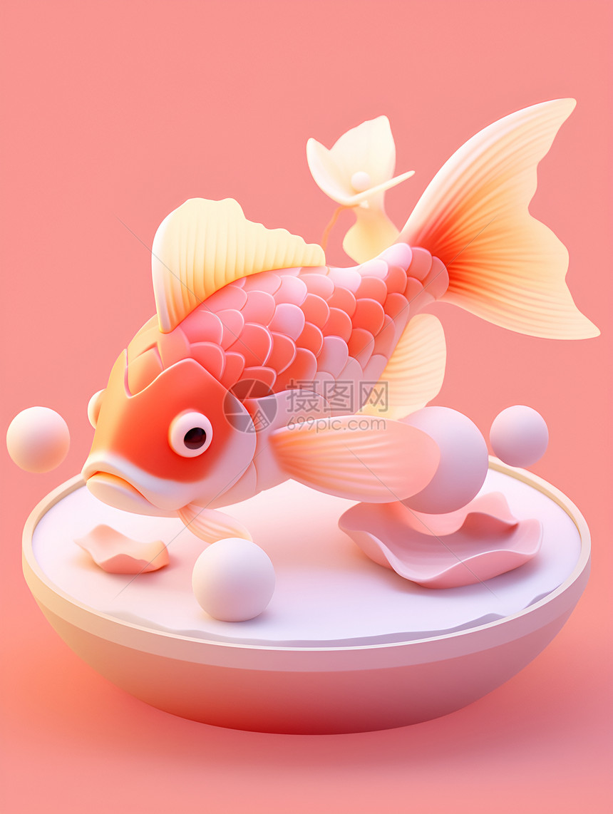 粉色的一只鱼图片