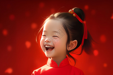 开心红包素材开心大笑的女孩设计图片