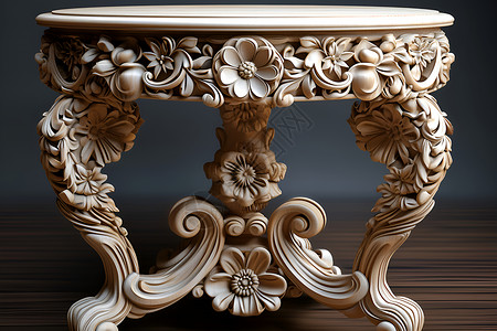 细叶花纹纹框带细雕花纹的木桌背景