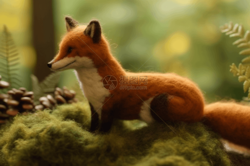 森林中的一只狐狸图片