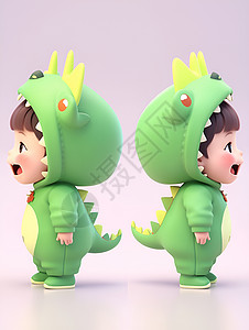 小男孩穿恐龙服小男孩戴着恐龙服插画