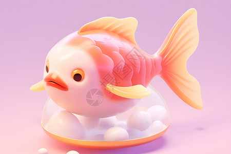 粉色梦幻的鱼儿背景图片