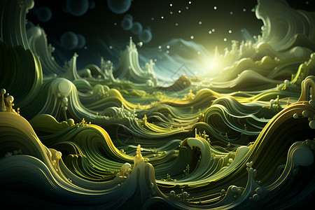 抽象海洋星空背景图片