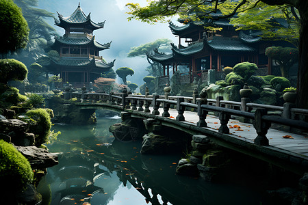 中国园林背景图片