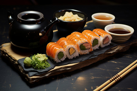 日式美食盛宴背景图片
