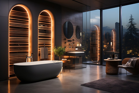 豪华浴室现代简约的豪华室内家居设计图片