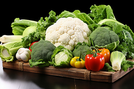 天然健康的新鲜食材背景图片
