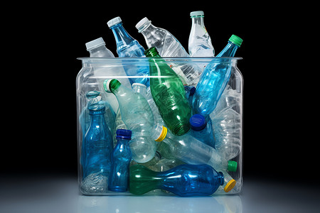 公益回收的塑料垃圾背景图片