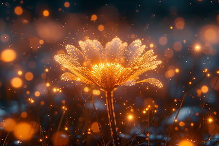 金粉的美丽花朵背景图片