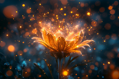 绽放的光亮花朵高清图片