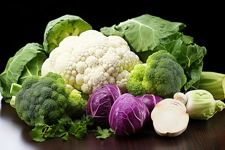 一桌丰盛的蔬菜背景图片