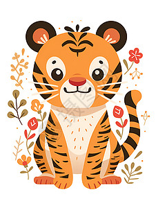 老虎设计素材设计的可爱老虎插画