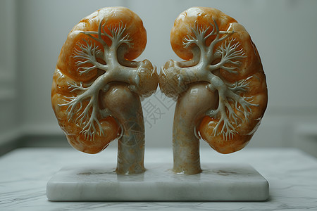 桌面上的器官的模型背景图片
