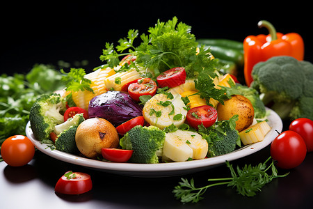 美味的各种蔬菜背景图片