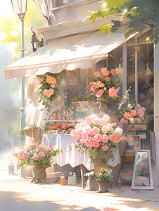 古朴的花店背景图片