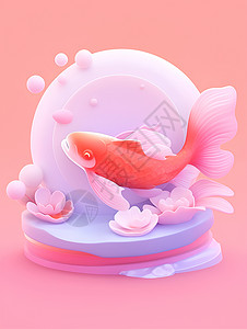 金鱼缸素材梦幻金鱼缸插画