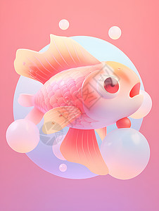 粉色小鱼背景图片