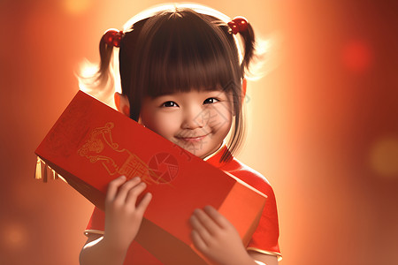 幸福红包少女背景图片