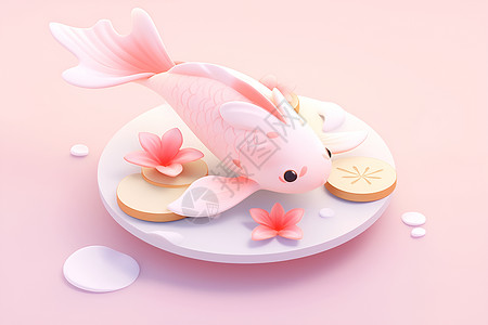 粉色鱼儿背景图片