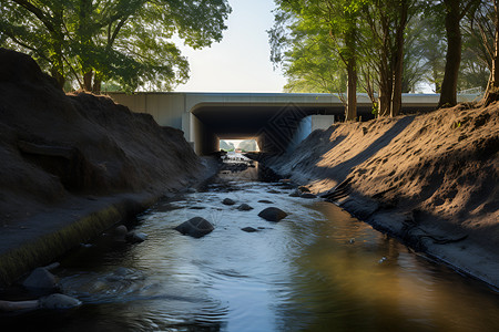 桥下河流背景图片