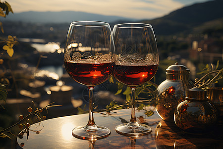 红酒两杯背景图片