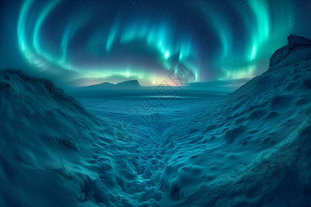 北极的极光背景图片