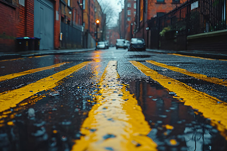 雨中的城市背景图片