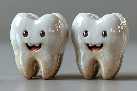 洁白牙齿素材微笑的黄牙插画