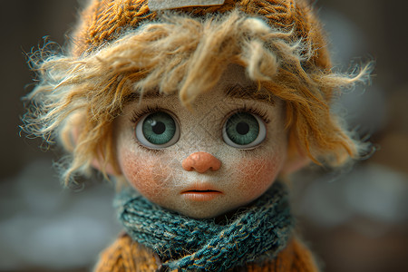 小巧可爱的毛毡玩偶背景图片