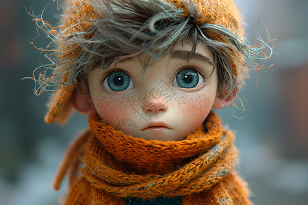 温暖少年的毛毡玩偶背景图片