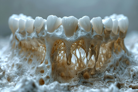 立体结构牙齿结构插画