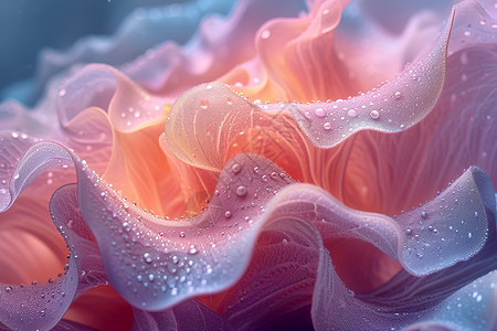 粉色花朵上的水滴背景图片