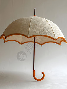 杏色的雨伞未打开的伞高清图片