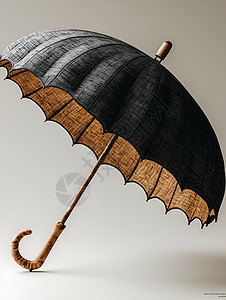 打开雨伞黑色的雨伞插画
