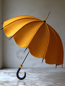 打开的伞黄色的雨伞插画