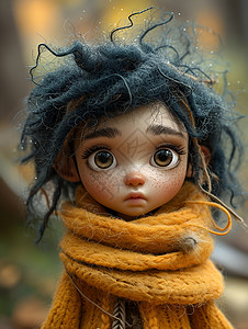 手工制作的3D毛毡玩偶背景图片
