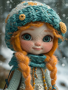 可爱的3D毛毡玩偶背景图片