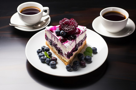 果酱蛋糕可口的蓝莓蛋糕背景