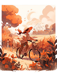 秋日里的骑行之旅背景图片