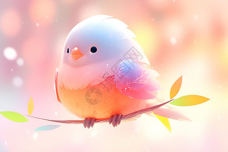 树枝上的彩虹小鸟背景图片