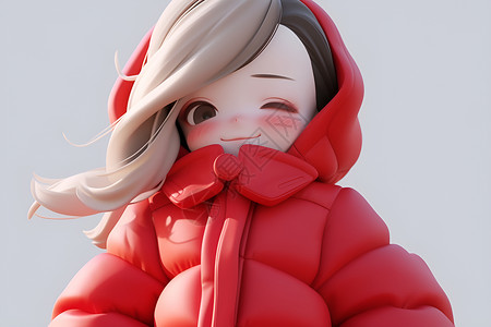 冬日风中红衣女子背景图片