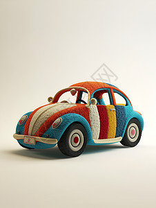 玩具车辆彩色纤维车插画