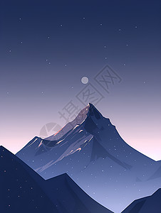 夜晚的山脉背景图片