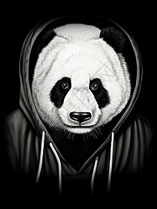 黑白大熊猫背景图片
