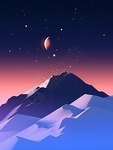 雪山之夜背景图片