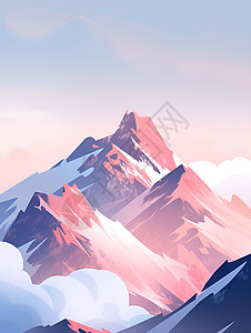 雪地覆盖的山峰山脉背景图片
