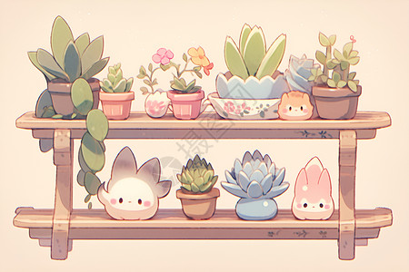 小巧可爱的植物架背景图片