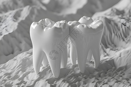 牙齿结构两个白色牙齿设计图片